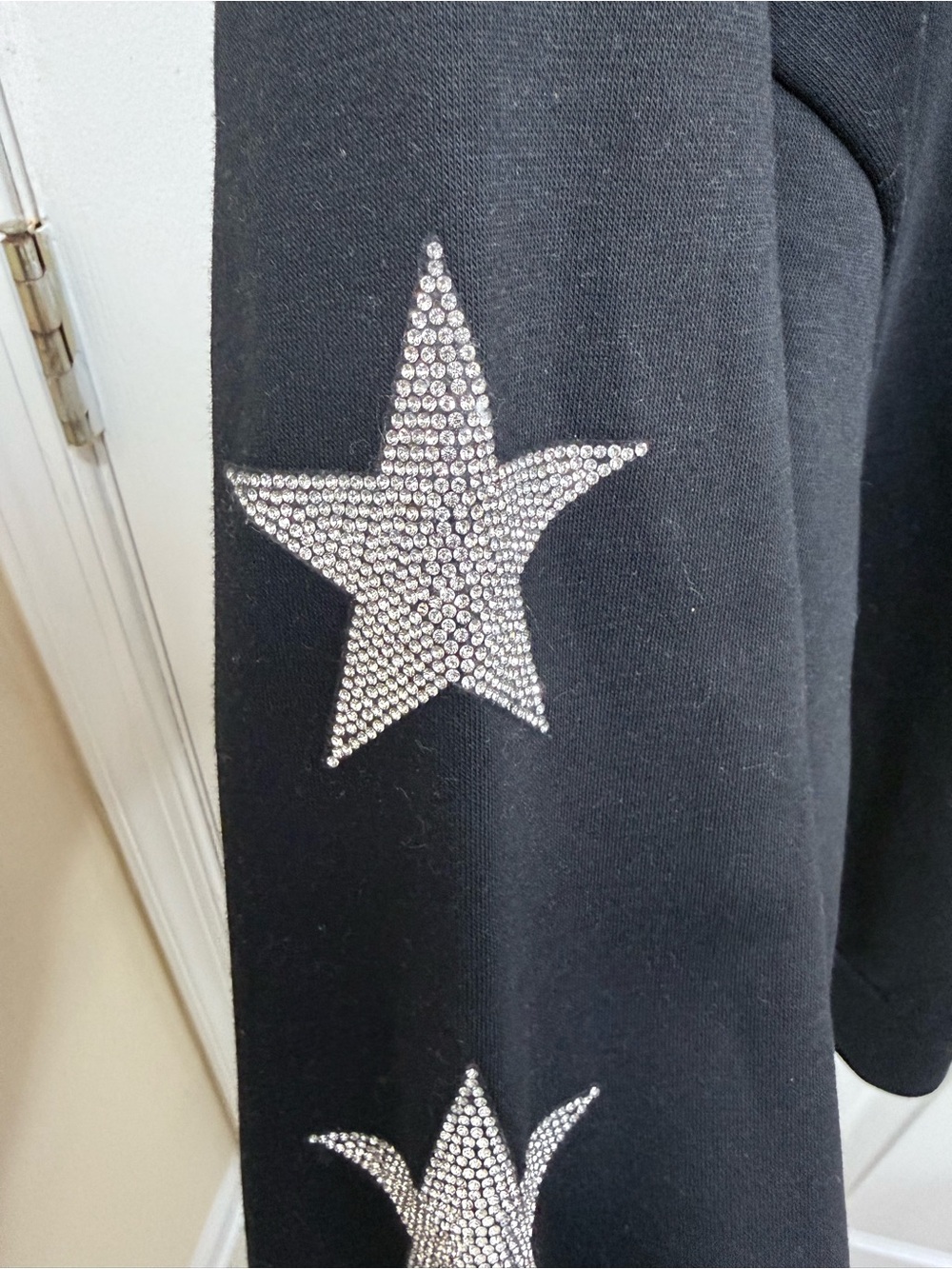 NWT Philadelphia Eagles Oversized Black Rhinestone Star Sleeve Oversized Pullove - Picture 8 of 8